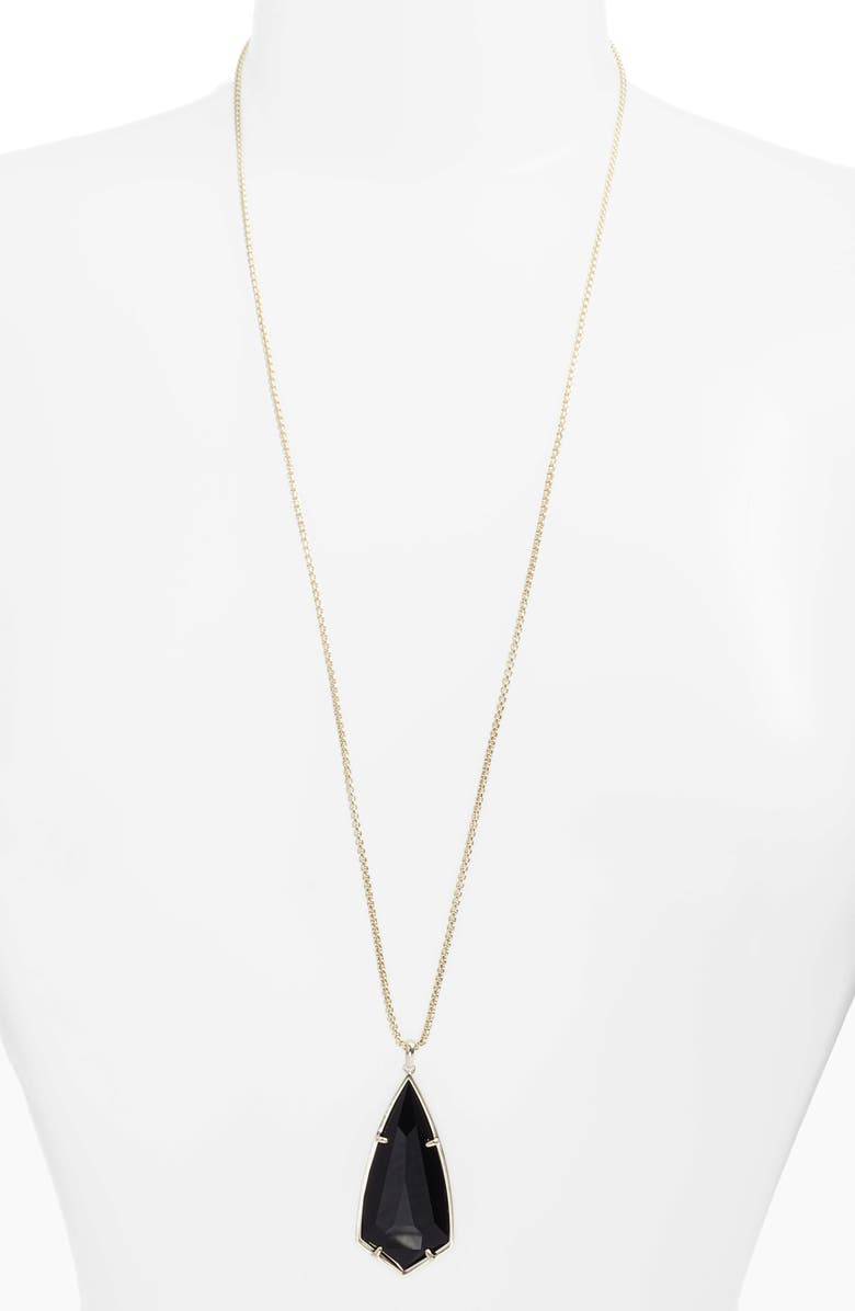 Kendra Scott 'Carole' Long Semiprecious Stone Pendant Necklace, Main, color, 