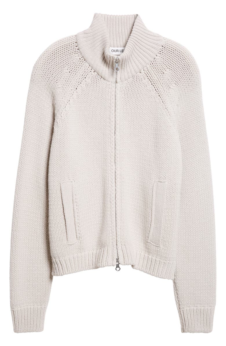 OUR LEGACY Ultra Merino Wool Zip Cardigan, Alternate, color, Bone Low Twist Merino