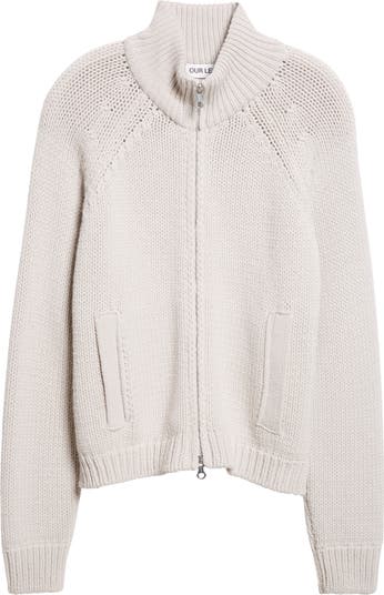 【OUR LEGACY】 CLASSIC ZIP CARDIGAN 44 Our Legacy - Classic Zip Cardigan Pink Cast Cotton Cash