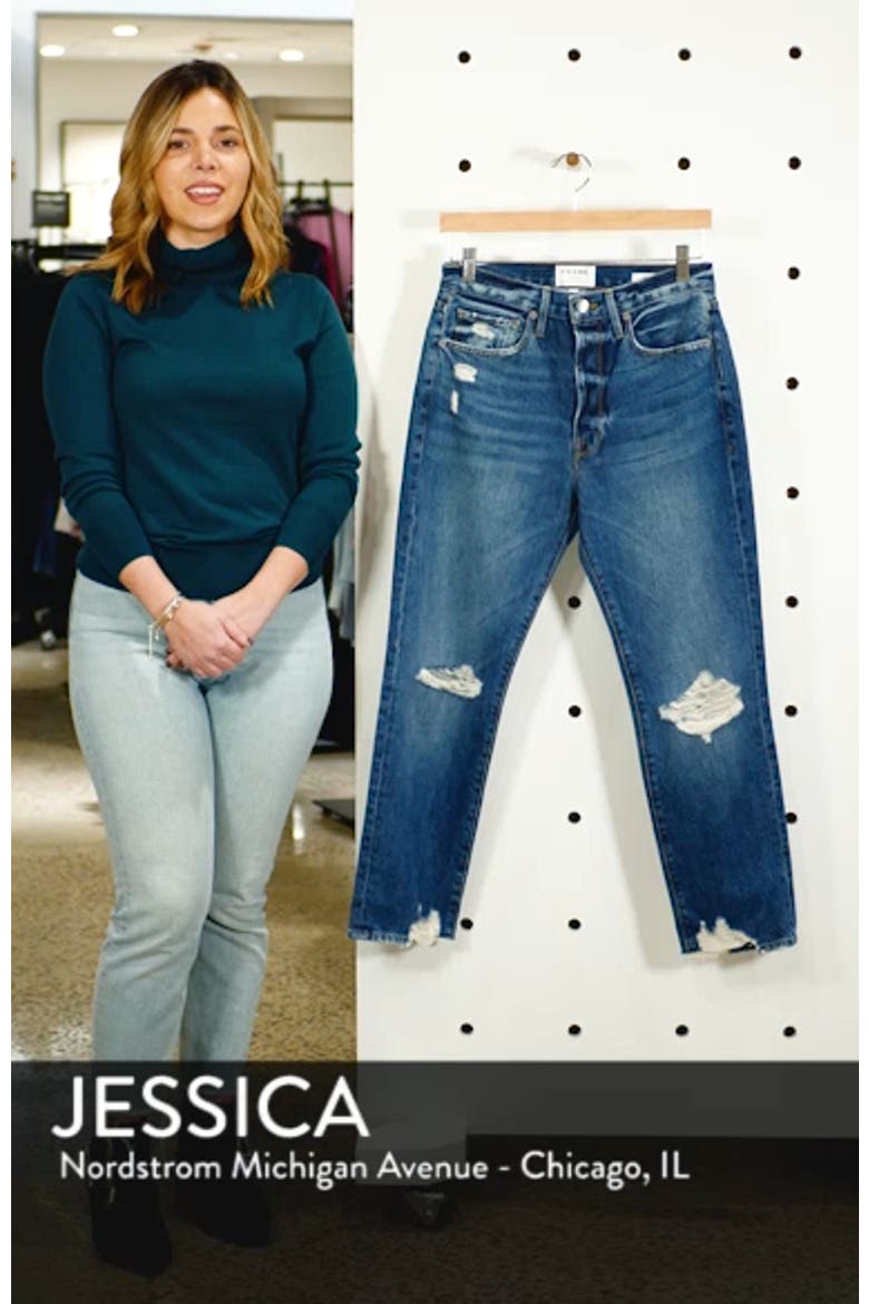 Le Original Ripped High Waist Crop Jeans video