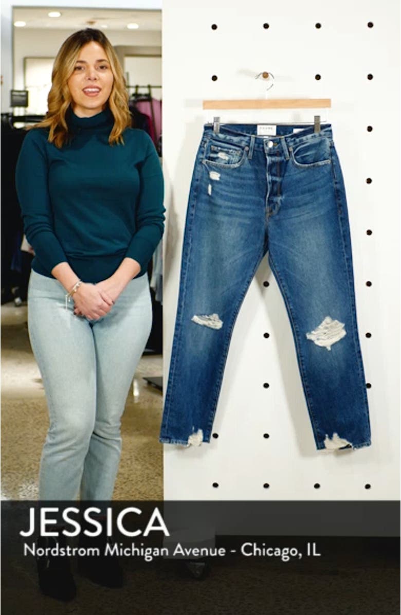 Le Original Ripped High Waist Crop Jeans, sales video thumbnail