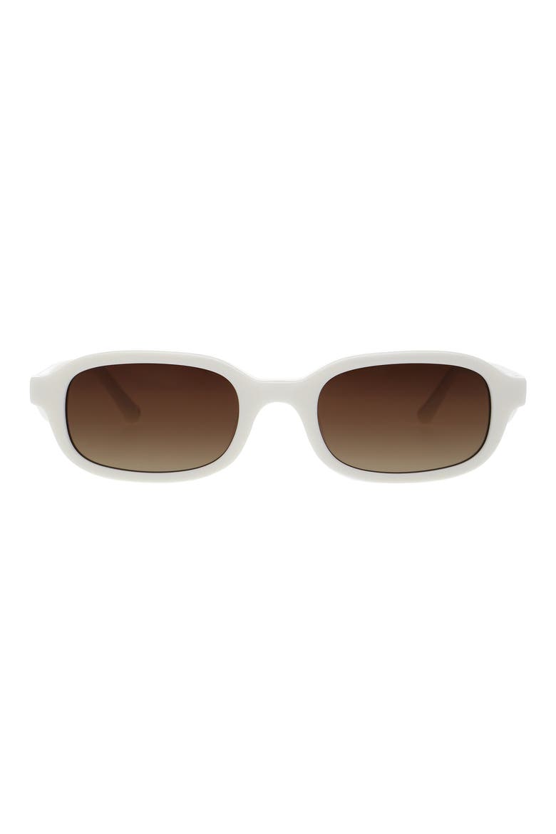 49mm Rectangular Sunglasses, Main, color, SOLID CREAM