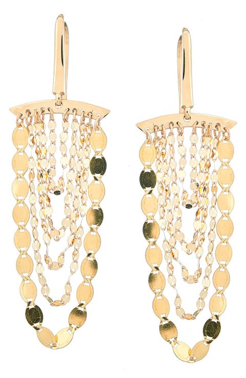 Small Nude 14K Gold Cascade Drop Earrings
