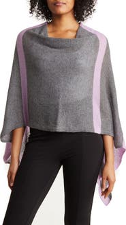 Portolano Striped Cowl Neck Poncho