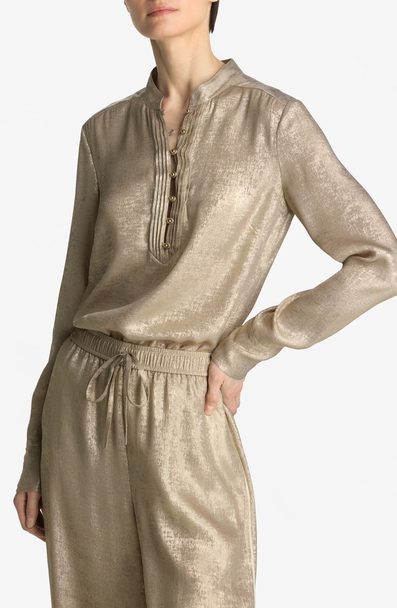 St. John Collection Metallic Popover Top, Main, color, 