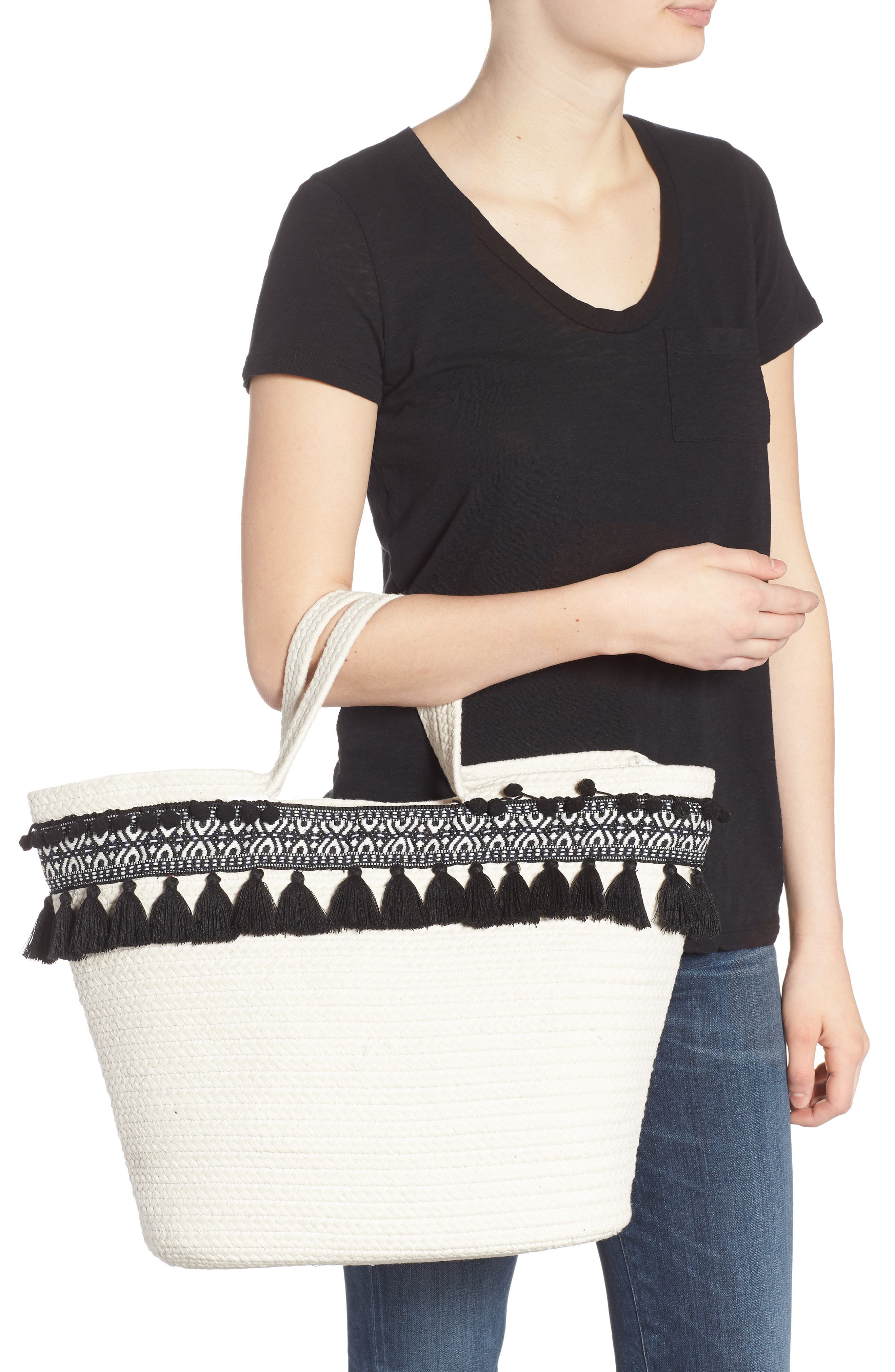 Shiraleah Caicos Woven Tote, Alternate, color, 