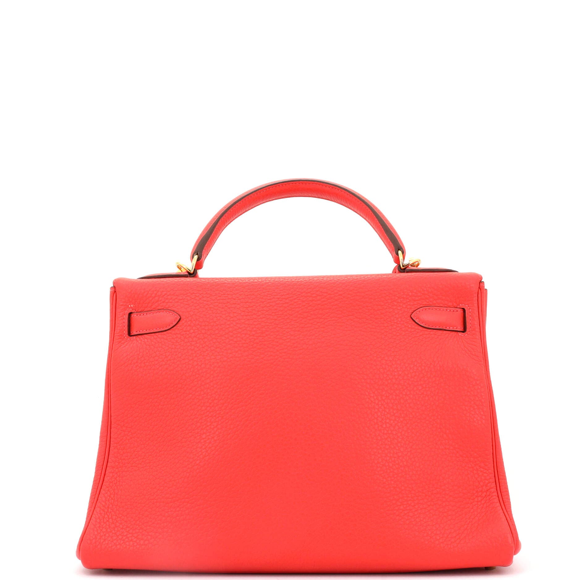 Pre-Owned Hermes Kelly Handbag Red Clemence with Gold Hardware 32, Alternate, color, 