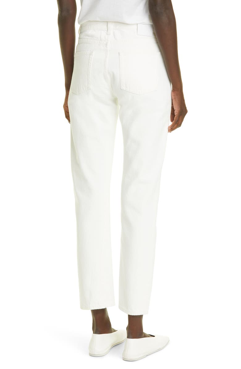 TOTEME Twisted Seam High Waist Straight Leg Crop Jeans, Alternate, color, 