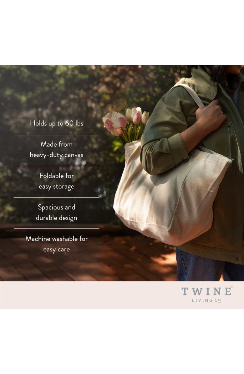 TWINE Canvas Grocery Tote 8.3 gallon, Alternate, color, Brown