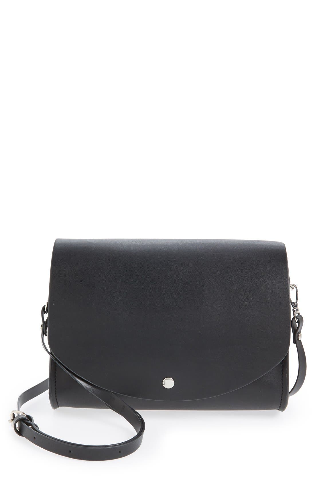 Cesca Faux Leather Crossbody Bag, Main, color, 