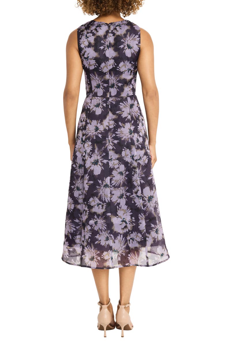 Maggy London Floral Sleeveless Organza Midi Dress, Alternate, color, 