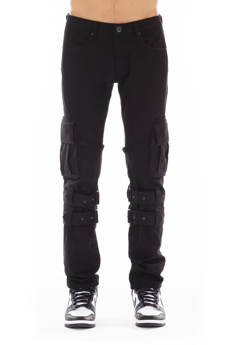 Cotton Cargo Jeans, Main, color, BLACK