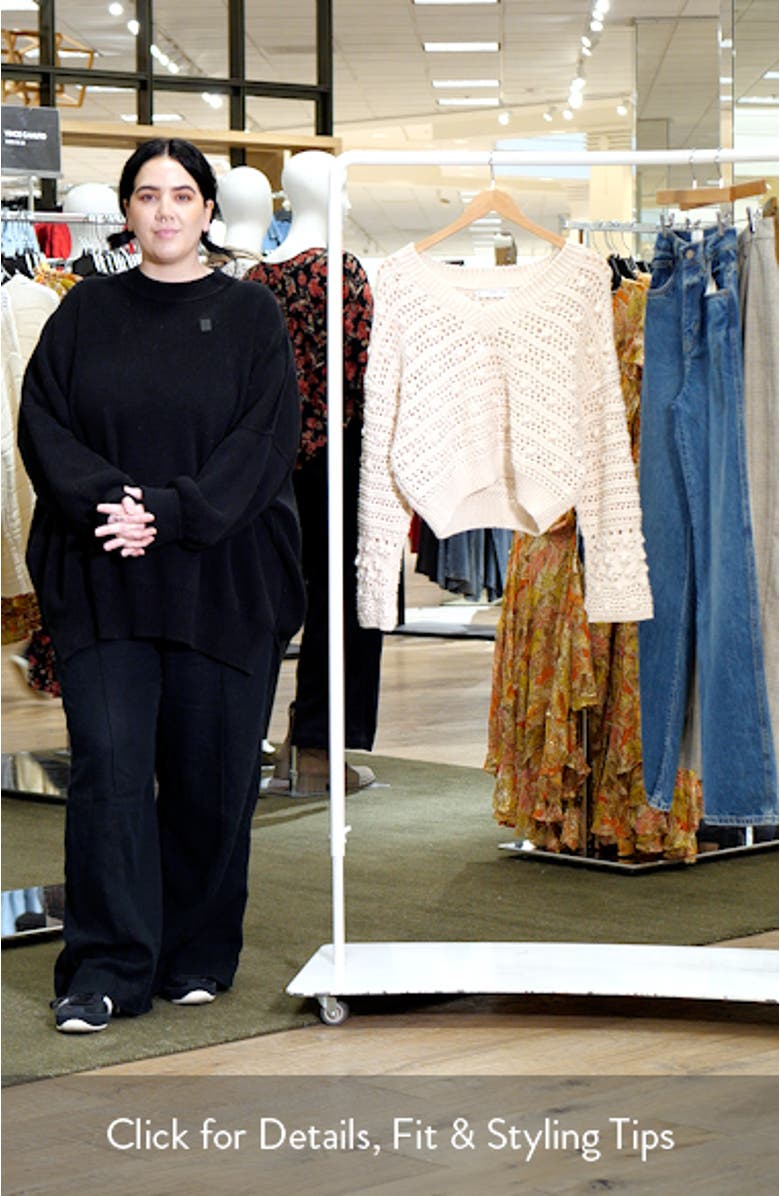 Openwork Stitch V-Neck Sweater, sales video thumbnail