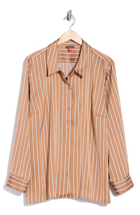 Striped Button Front Shirt
