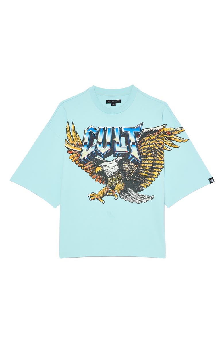 Cult of Individuality Eagle Oversize Graphic T-Shirt, Alternate, color, Blue Glow