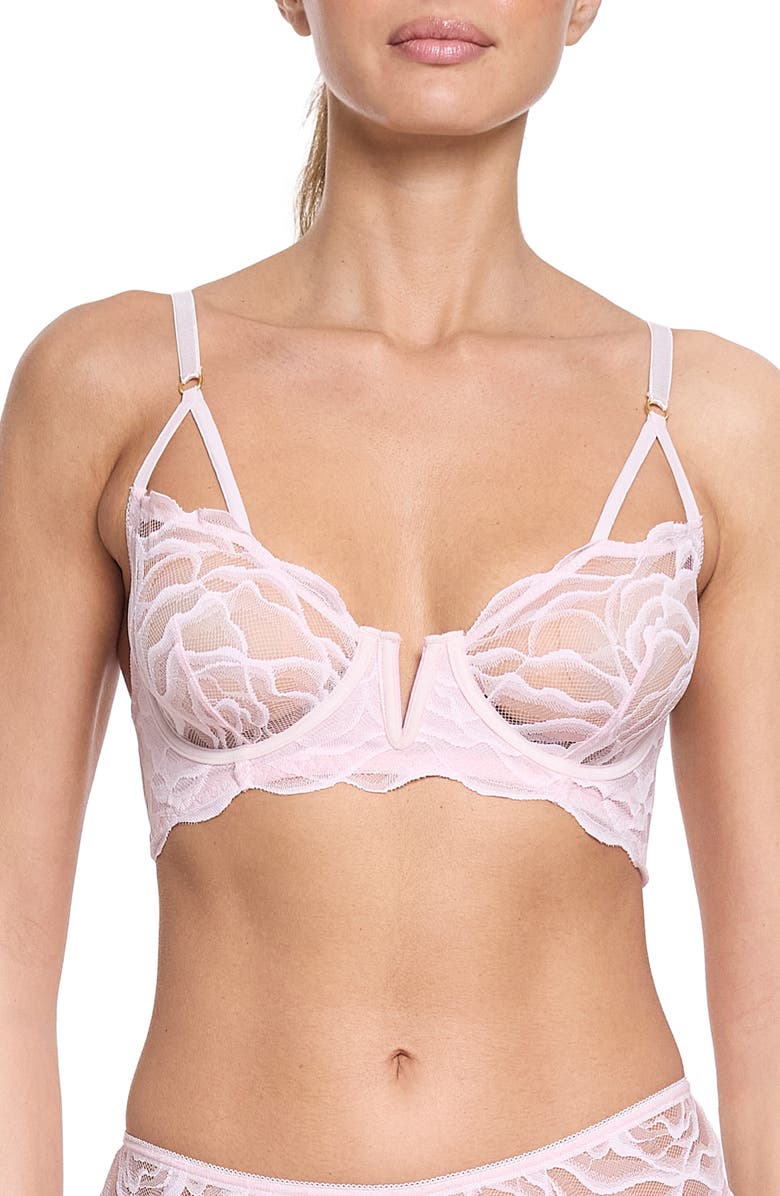 Hanky Panky Strappy Lace & Mesh Underwire Bra, Main, color, Vie En Rose Pink