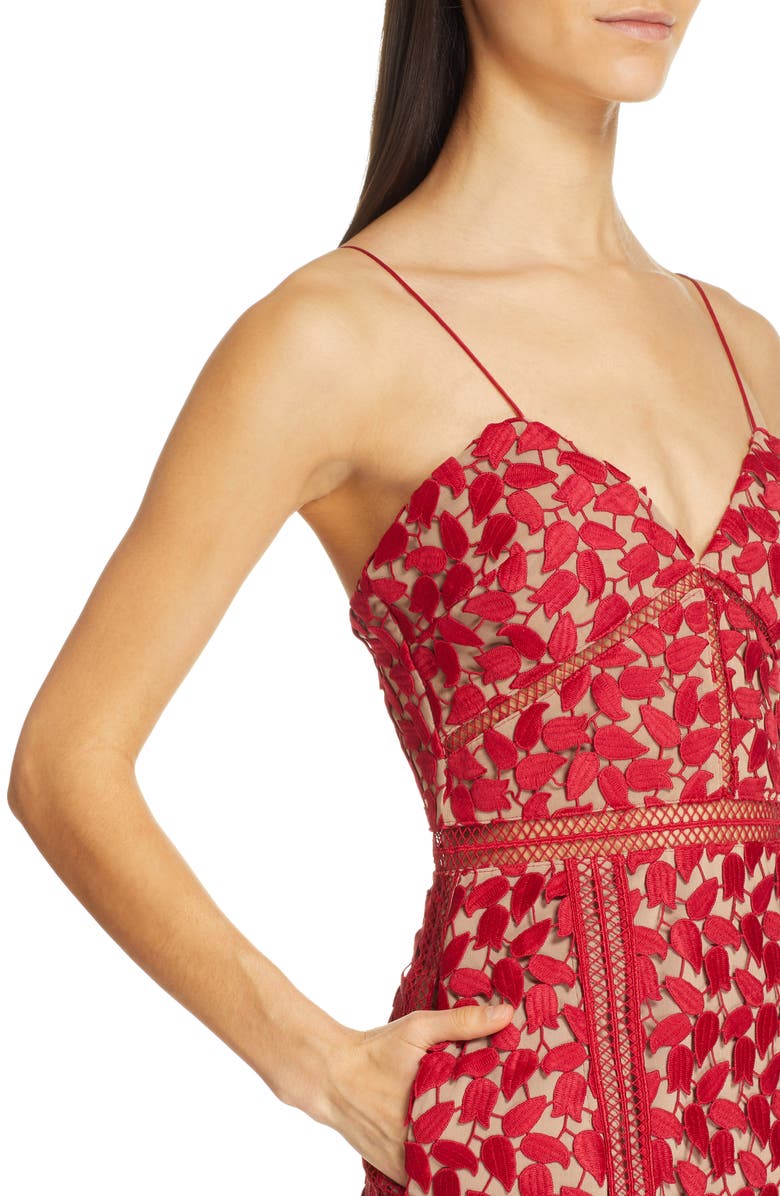 Self-Portrait Arabella Lace Midi Dress, Alternate, color,