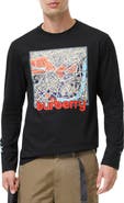 Burberry Long-sleeve London Map Cotton T-shirt