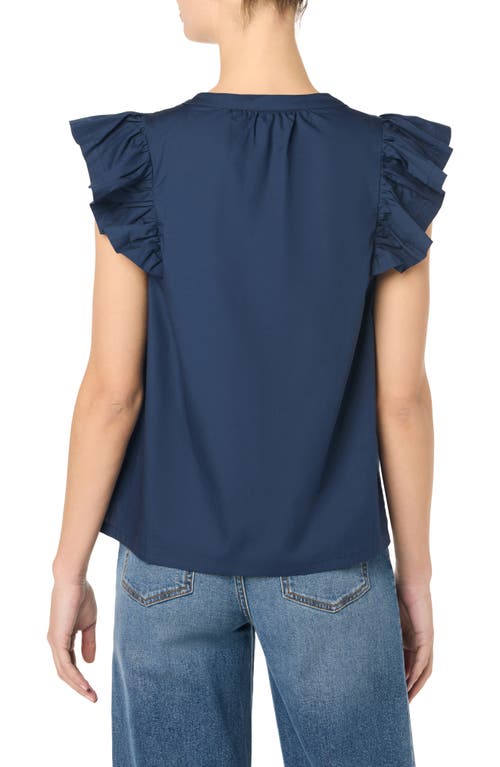 JOE'S JOE'S SPLIT NECK FLUTTER SLEEVE TOP 