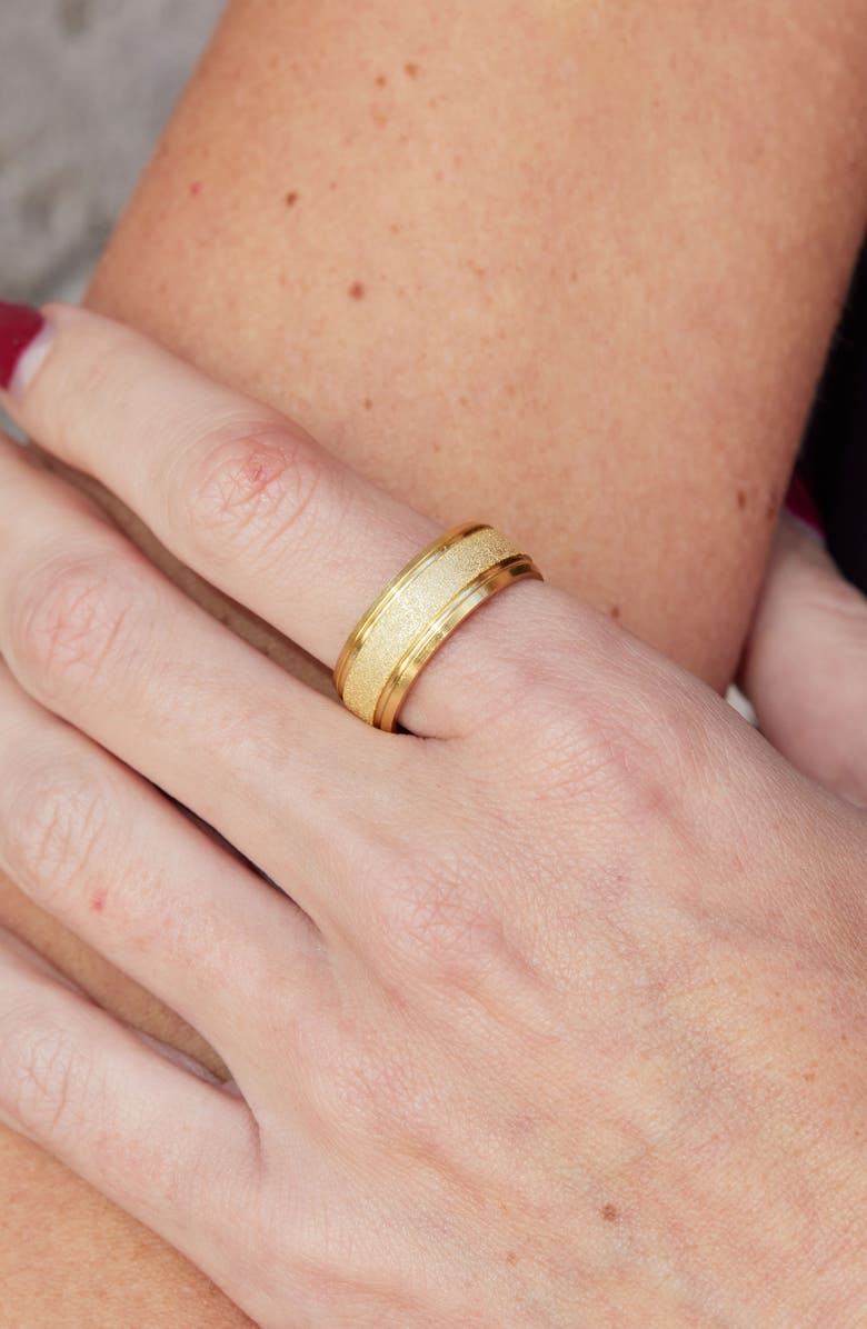 SAVVY CIE JEWELS Sandblast Band Ring, Alternate, color, Yellow