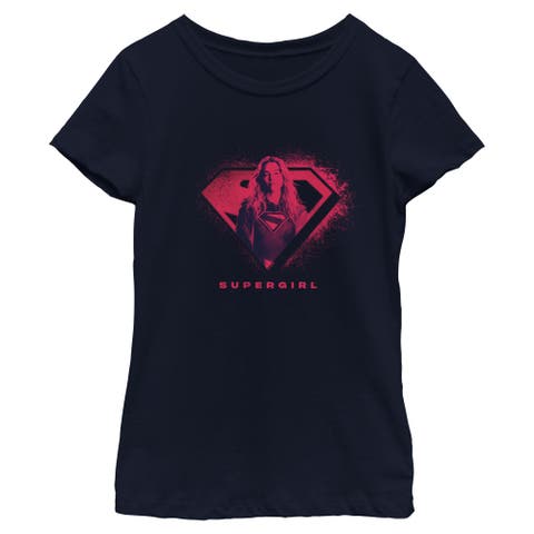Girls Supergirl Kara Portrait Logo T Shirt