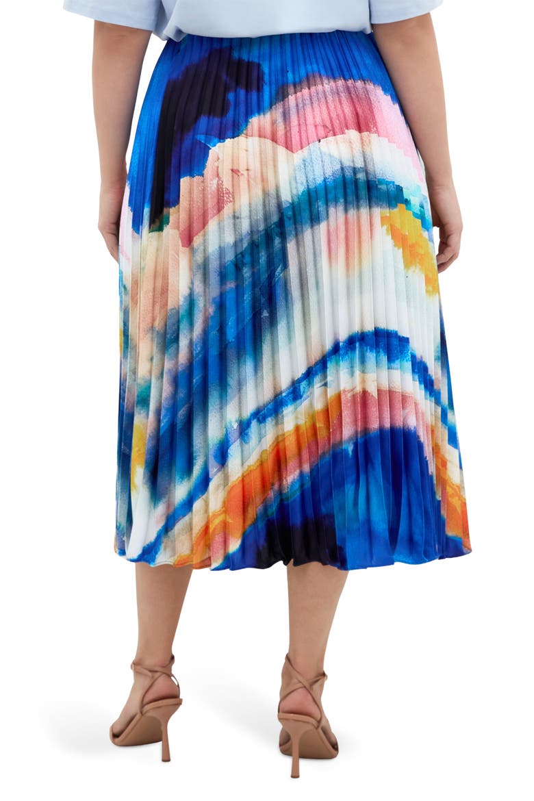 Celina Print Pleated Midi Skirt, Alternate, color, FACET