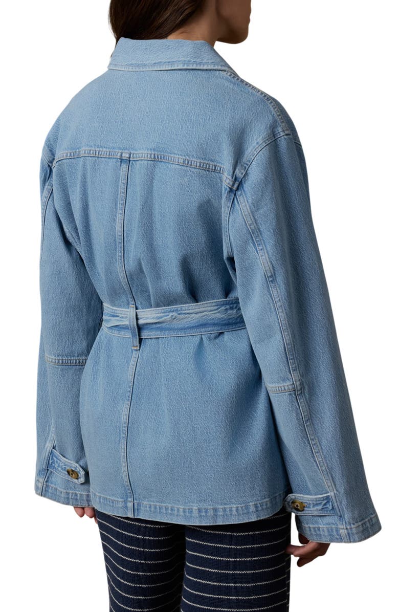Faherty Solstice Tie Waist Denim Jacket, Alternate, color, Bay Drift Wash