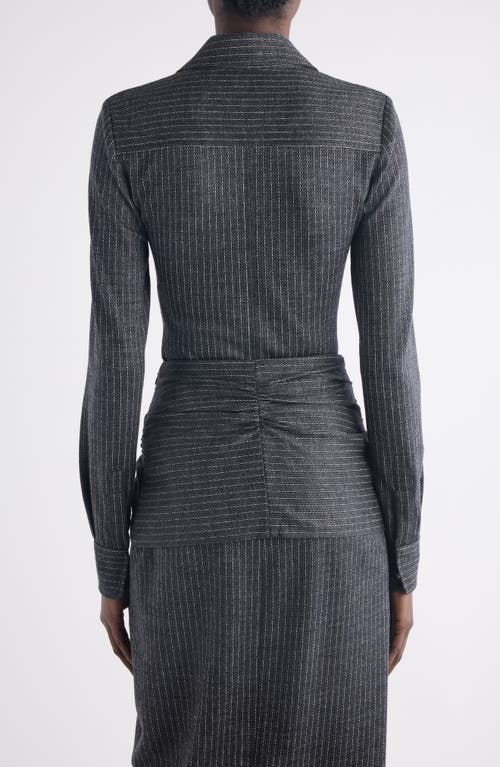 Isabel Marant Romeo Pinstripe Virgin Wool Blend Button-up Shirt In Black