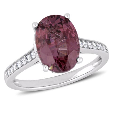 Pink Spinel Pink & Diamond Cocktail Ring 14k
