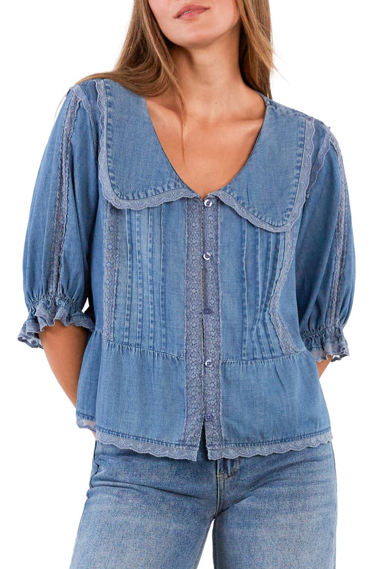Enjoy the Moment Denim Button-Up Shirt, Alternate, color, DENIM