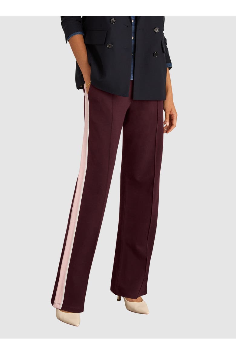 Lisa Side-Stripe Trousers, Main, color, Plum, Pink & White