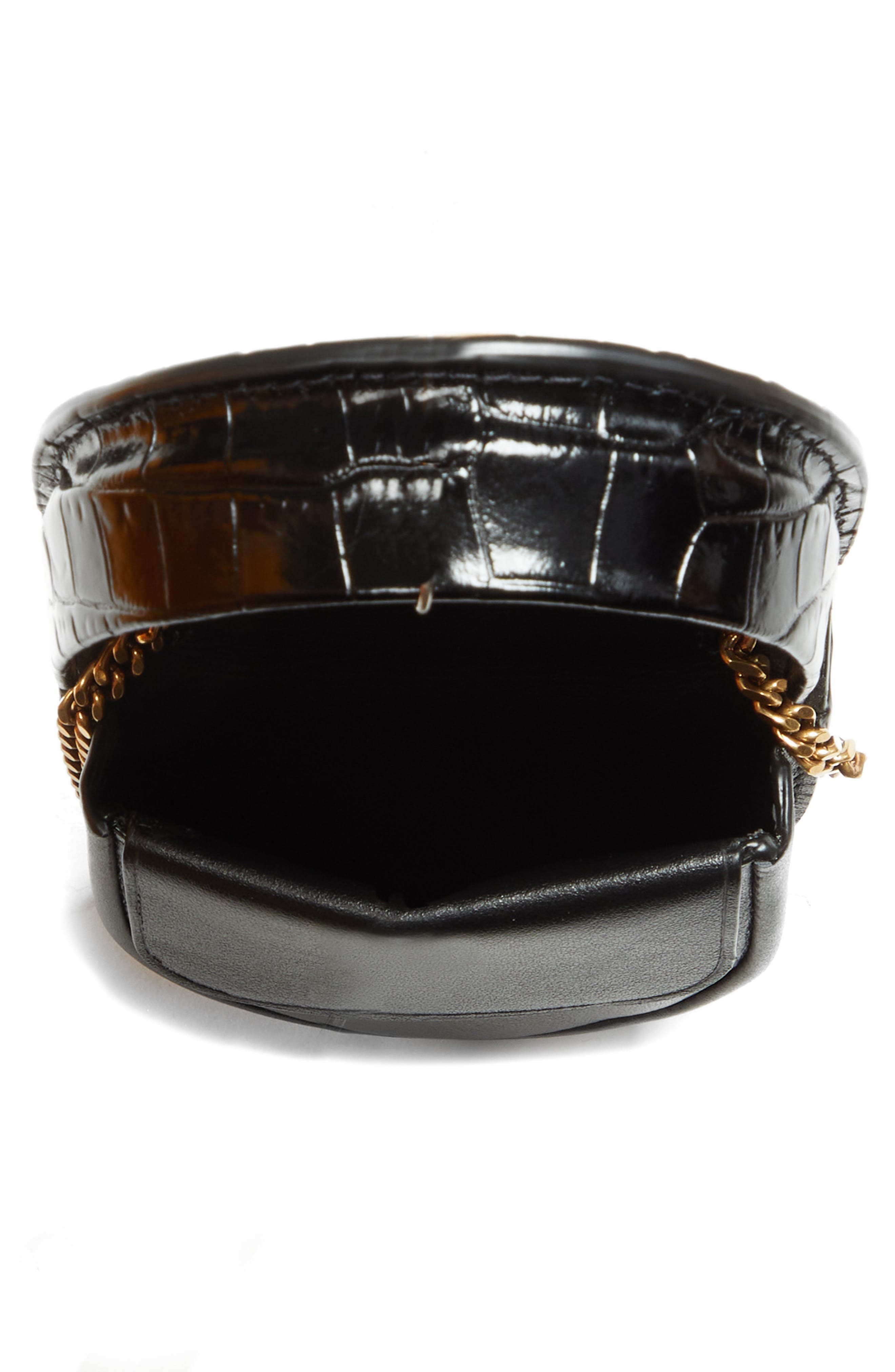 Saint Laurent Baby Kaia Croc Embossed Leather Crossbody Bag, Alternate, color, 