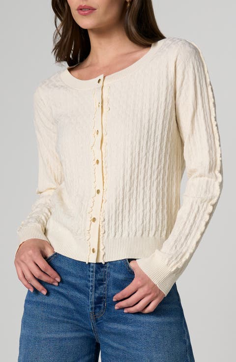 Textured Scoop Neck Cardigan