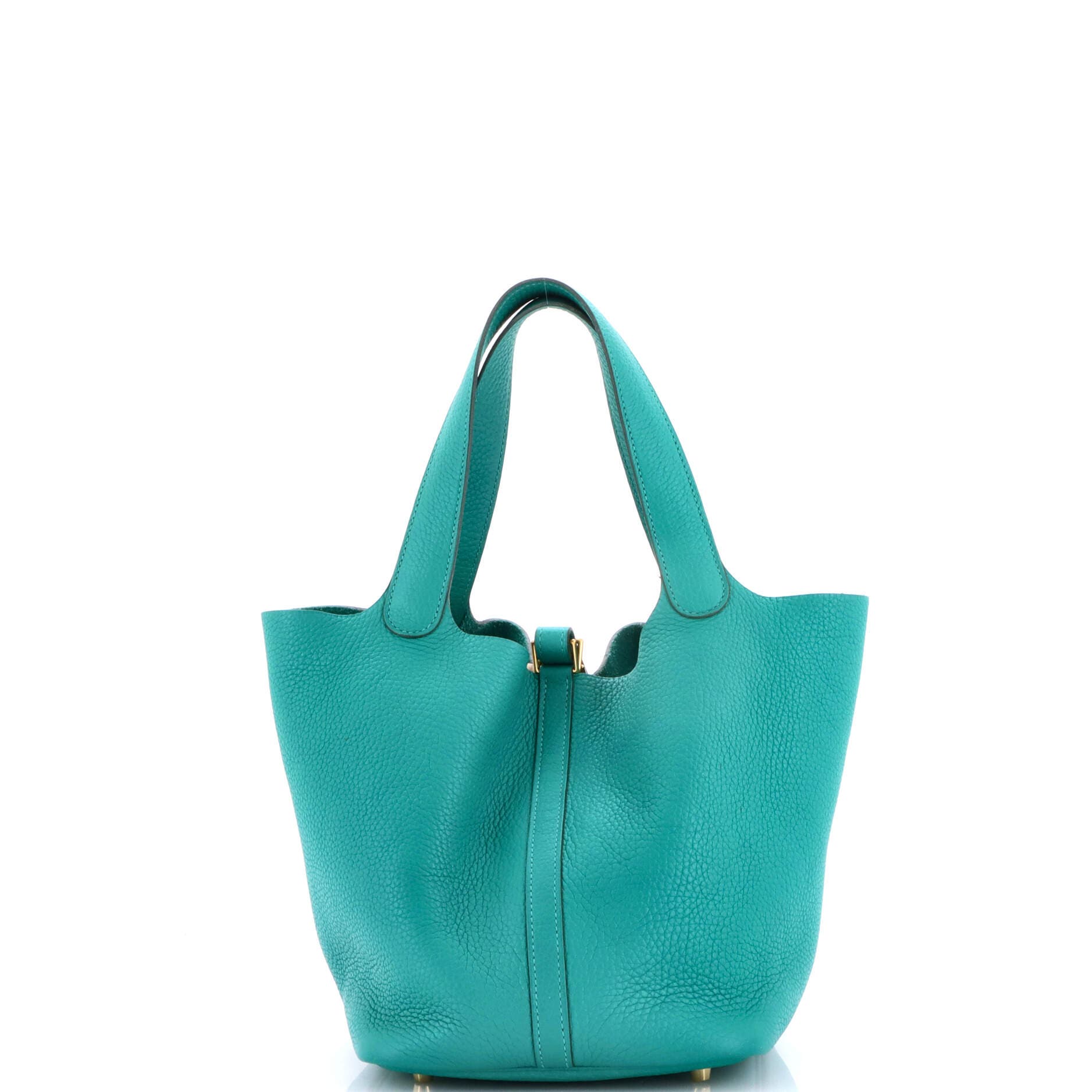 Pre-Owned Hermes Picotin Lock Bag Clemence MM, Alternate, color, Vert Verone