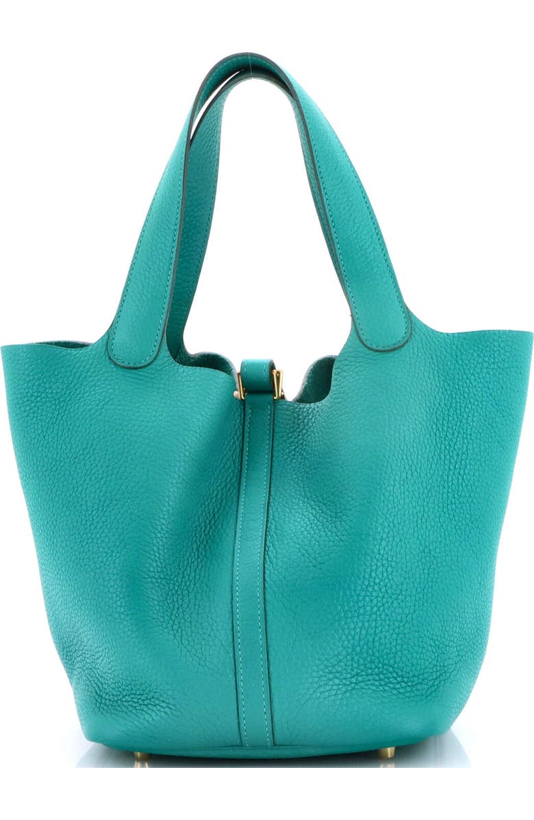 Pre-Owned Hermes Picotin Lock Bag Clemence MM, Alternate, color, Vert Verone