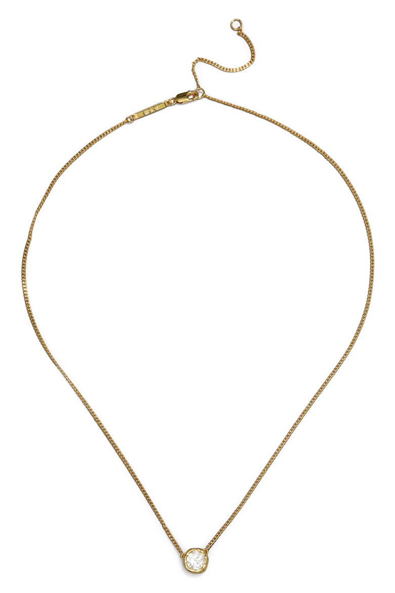 Asterales Solitaire Pendant Necklace, Alternate, color, GOLD