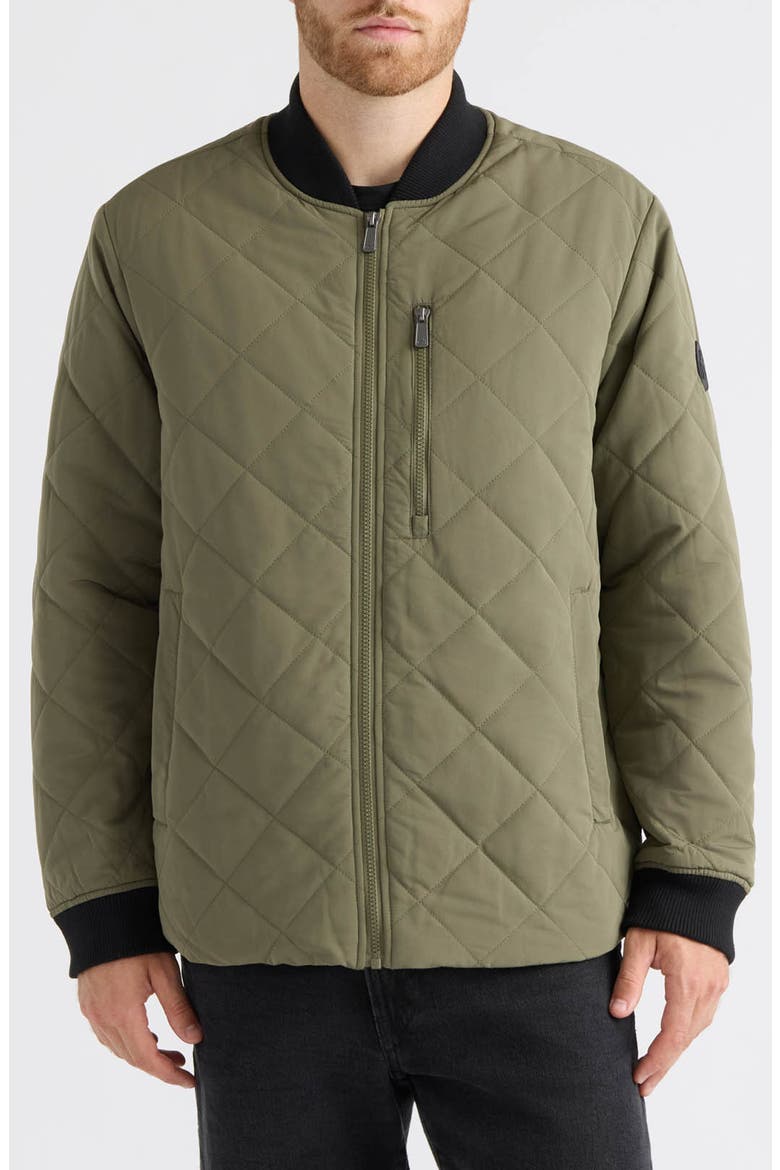 Lorgan Quilted Bomber Jacket, Main, color, FOREST NIGHT