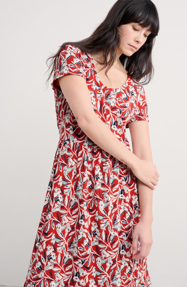 Seasalt Cornwall Tor View Tiered Maxi Dress, Alternate, color, St Eia Campions Tomato