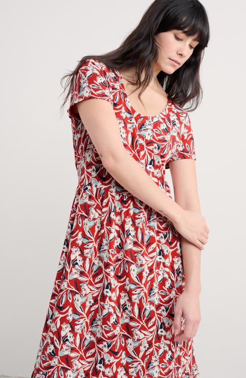 Shop Seasalt Cornwall Tor View Tiered Maxi Dress In St Eia Campions Tomato