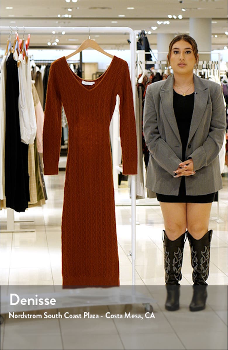 Regina Cutout Long Sleeve Midi Sweater Dress, sales video thumbnail