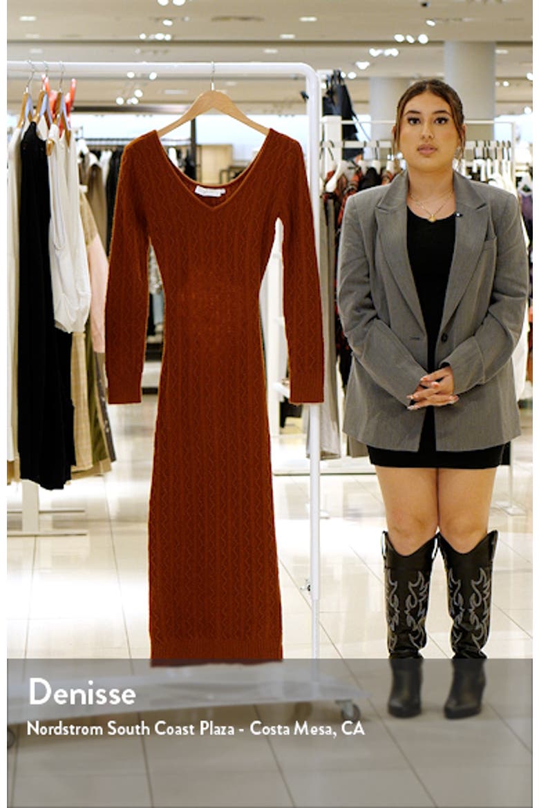 Regina Cutout Long Sleeve Midi Sweater Dress video