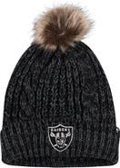 '47 Women's '47 Black Las Vegas Raiders Logo Meeko Cuffed Knit Hat with Pom