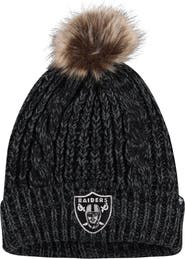 '47 Women's '47 Black Las Vegas Raiders Logo Meeko Cuffed Knit Hat with Pom
