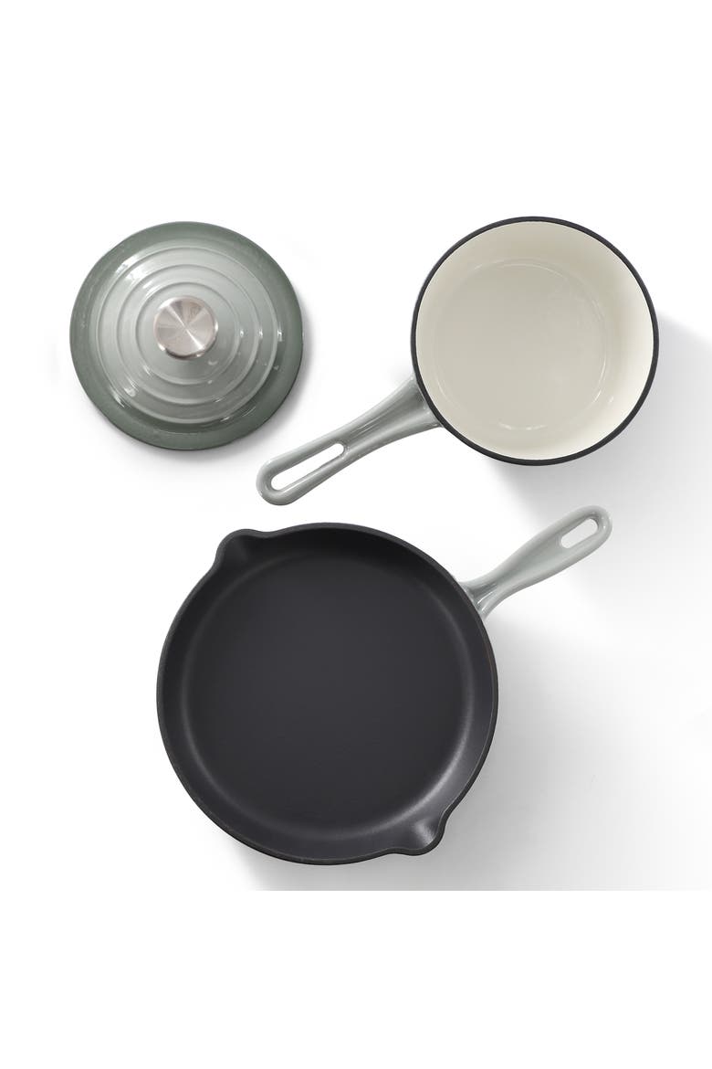 7 Piece Enameled Cast Iron Cookware Set, Alternate, color, Gray
