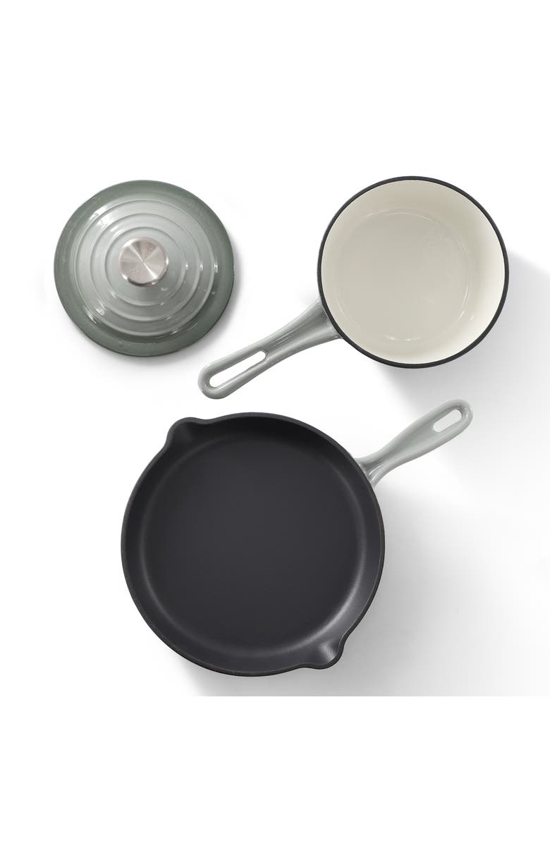 Megachef 7 Piece Enameled Cast Iron Cookware Set, Alternate, color, Gray