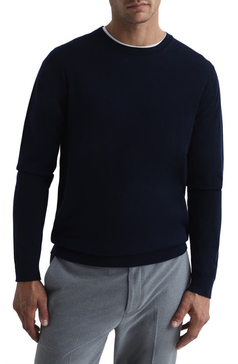 Reiss Wessex Wool Sweater, Main, color, Navy
