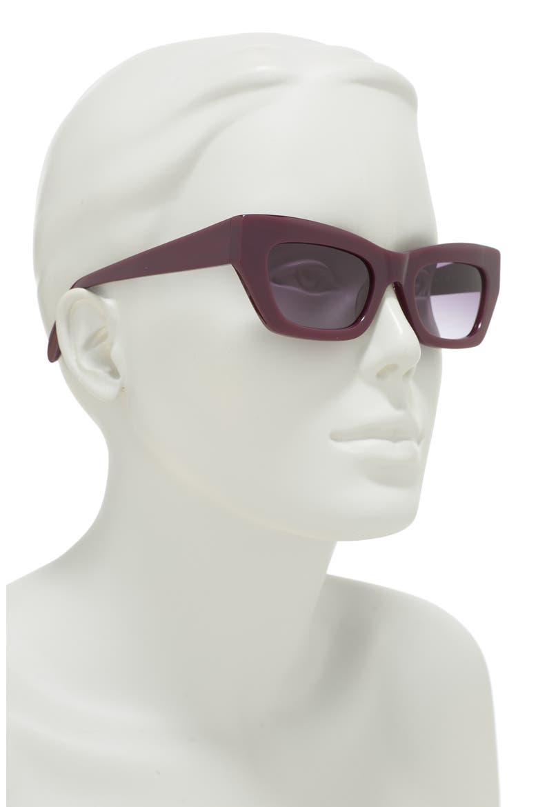 57mm Chunky Kitten Sunglasses, Alternate, color, PLUM
