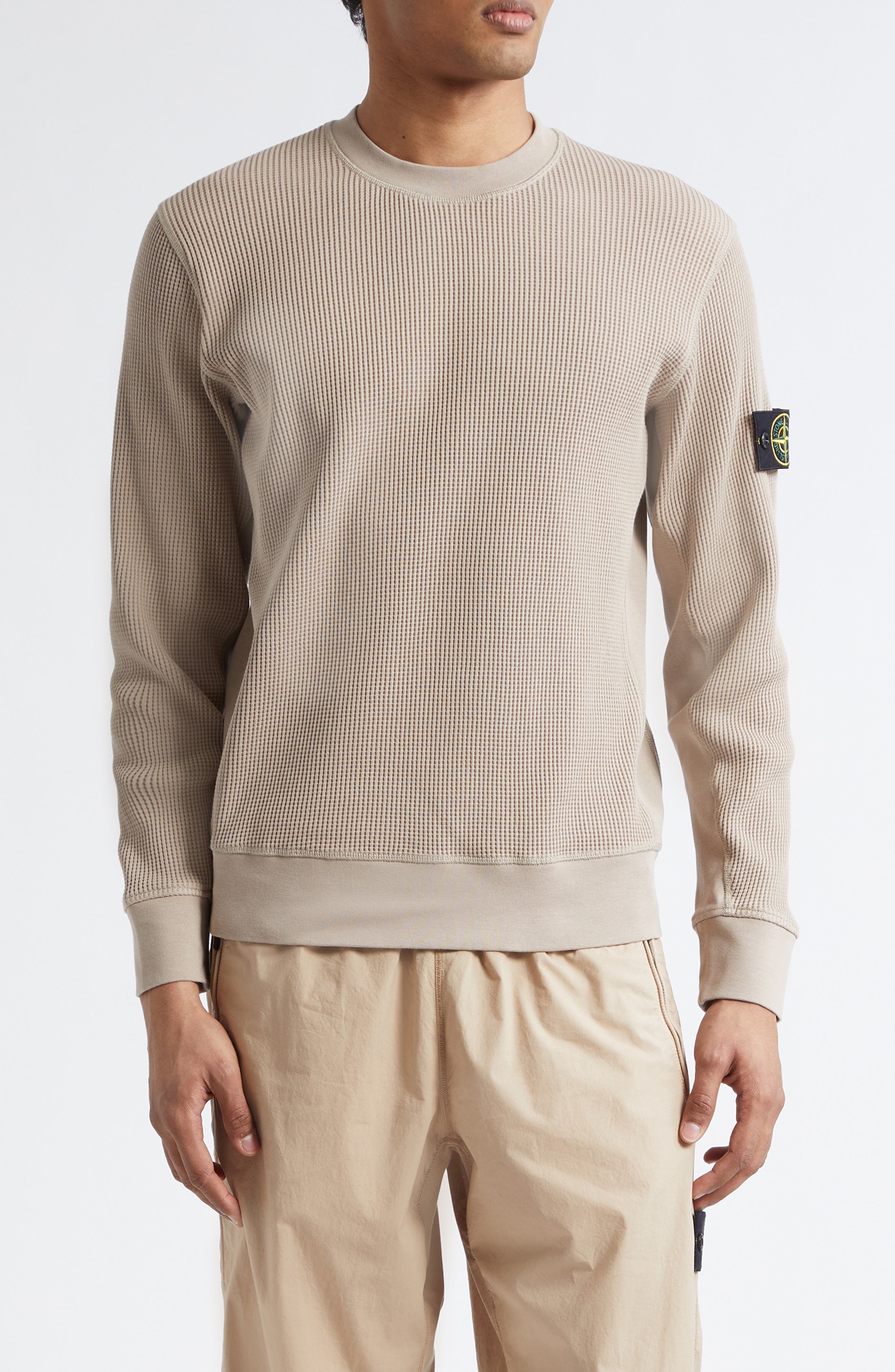 Stone Island Cotton Waffle Knit Sweatshirt (Men) | Nordstrom