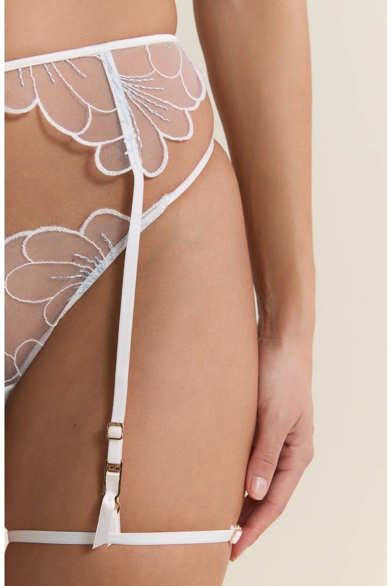 Camelia Garter Belt, Alternate, color, WHITE