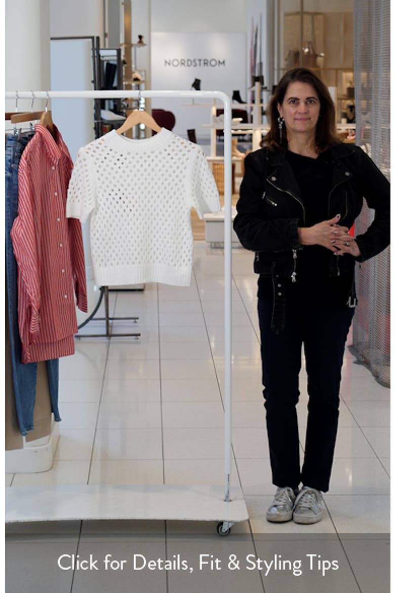 Boxy Honeycomb Knit Short Sleeve Sweater video